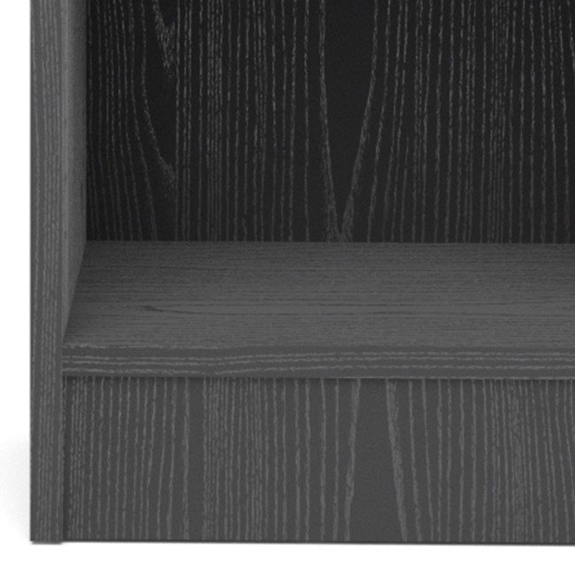 Low Wide Bookcase in Black Woodgrain