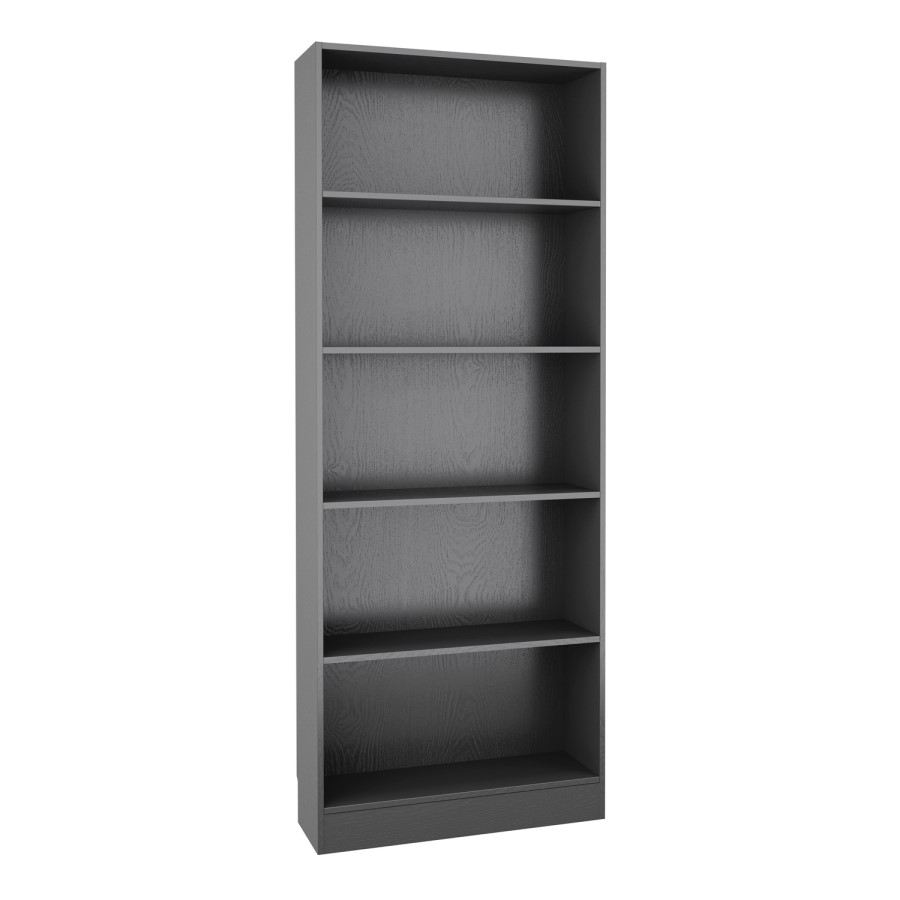 Tall Wide Bookcase  in Black Woodgrain