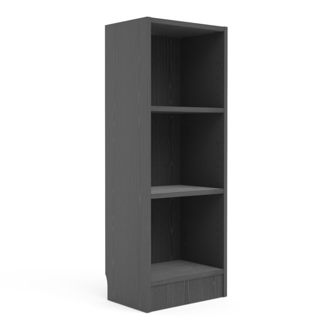 Low Narrow Bookcase in Black Woodgrain