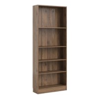 Tall Wide Bookcase in Walnut Effect