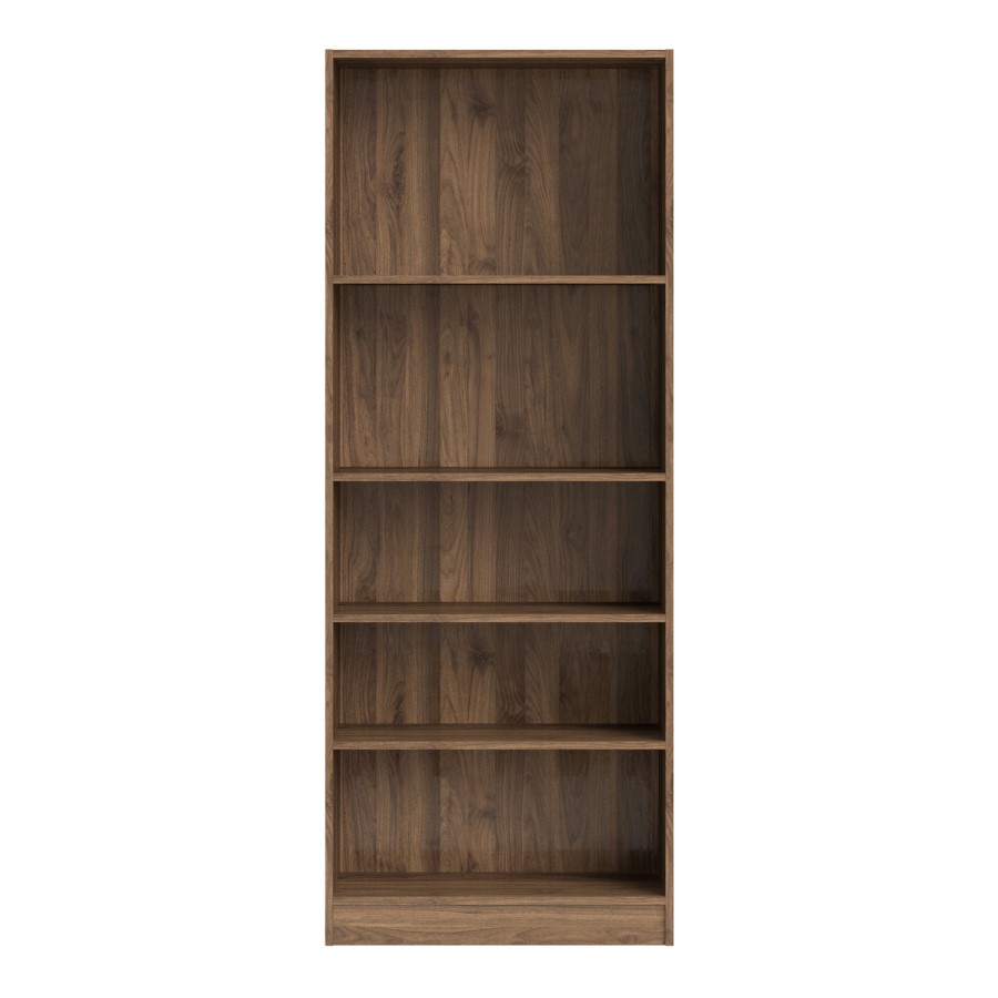 Tall Wide Bookcase in Walnut Effect
