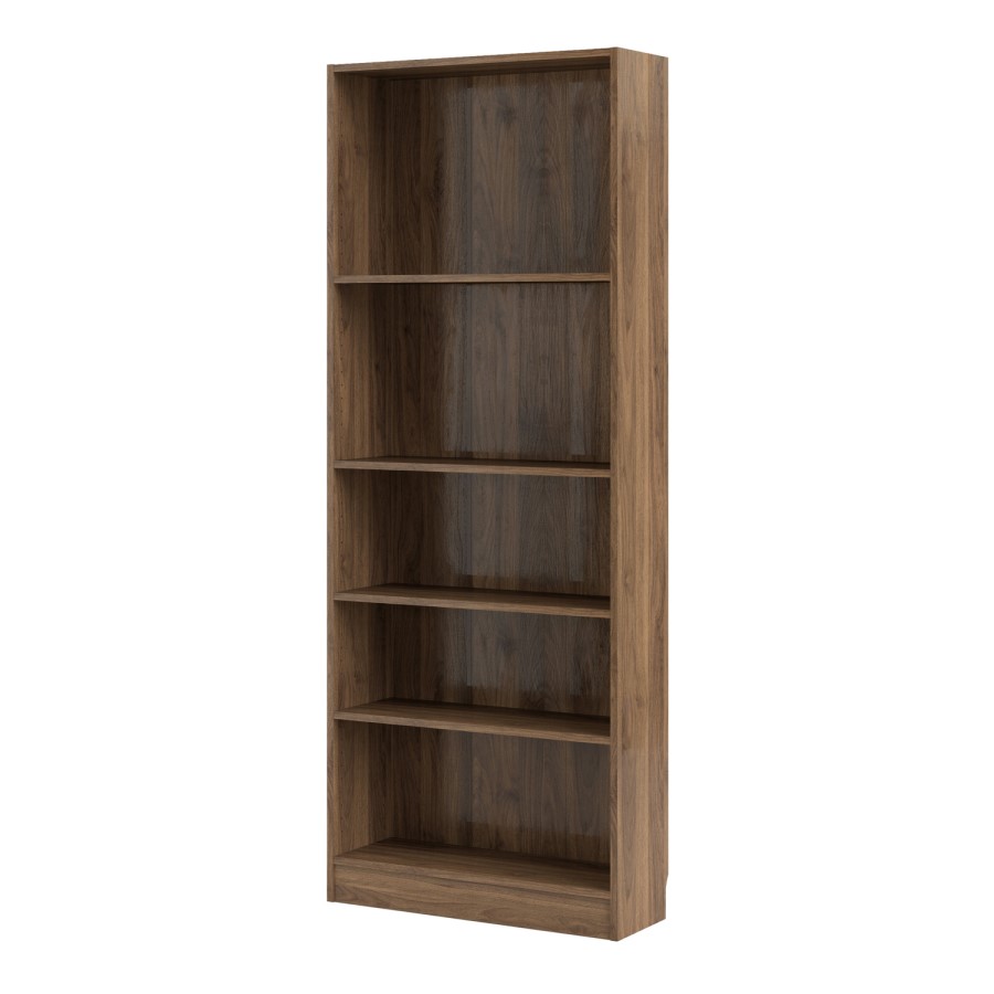 Tall Wide Bookcase in Walnut Effect