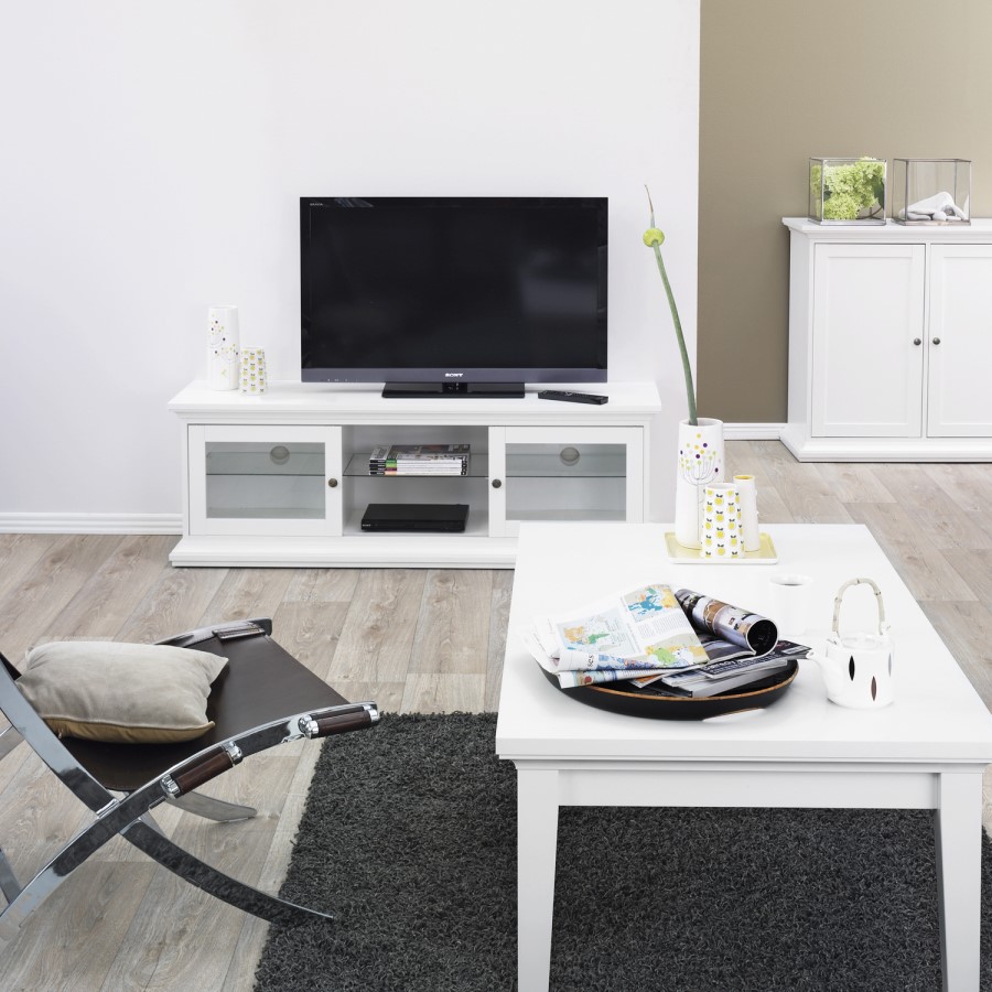 Paris White Wide TV Unit