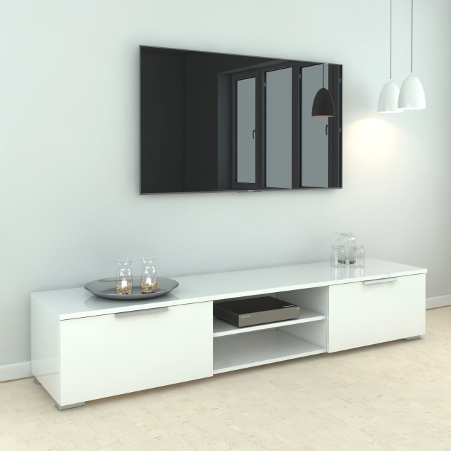 Large White High Gloss TV Unit - TV's up to 70"
