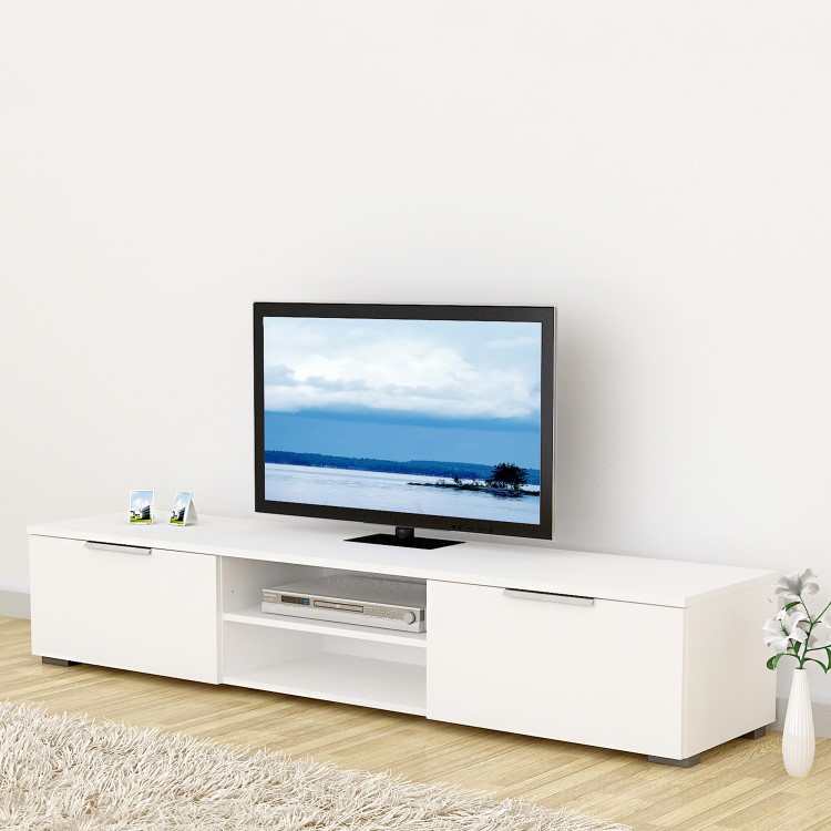 Large White High Gloss TV Unit - TV's up to 70"