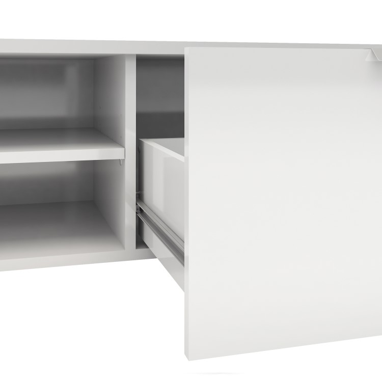 Large White High Gloss TV Unit - TV's up to 70"