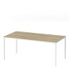 Large Oak Effect Dining Table with White Legs - Furniture to Go