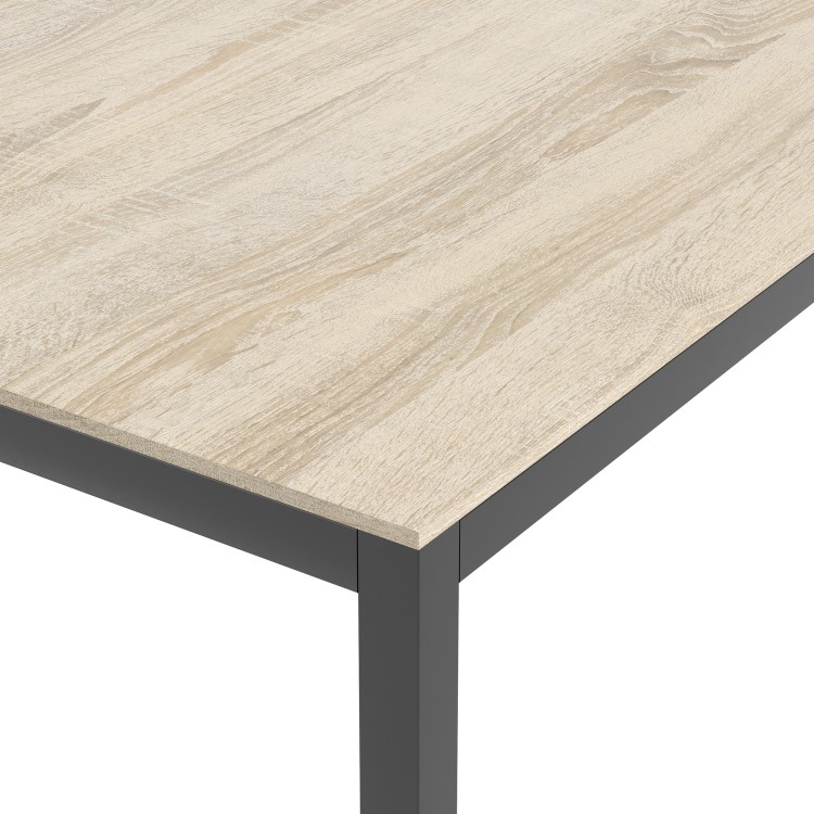 Small Oak Effect Dining Table with Black Legs