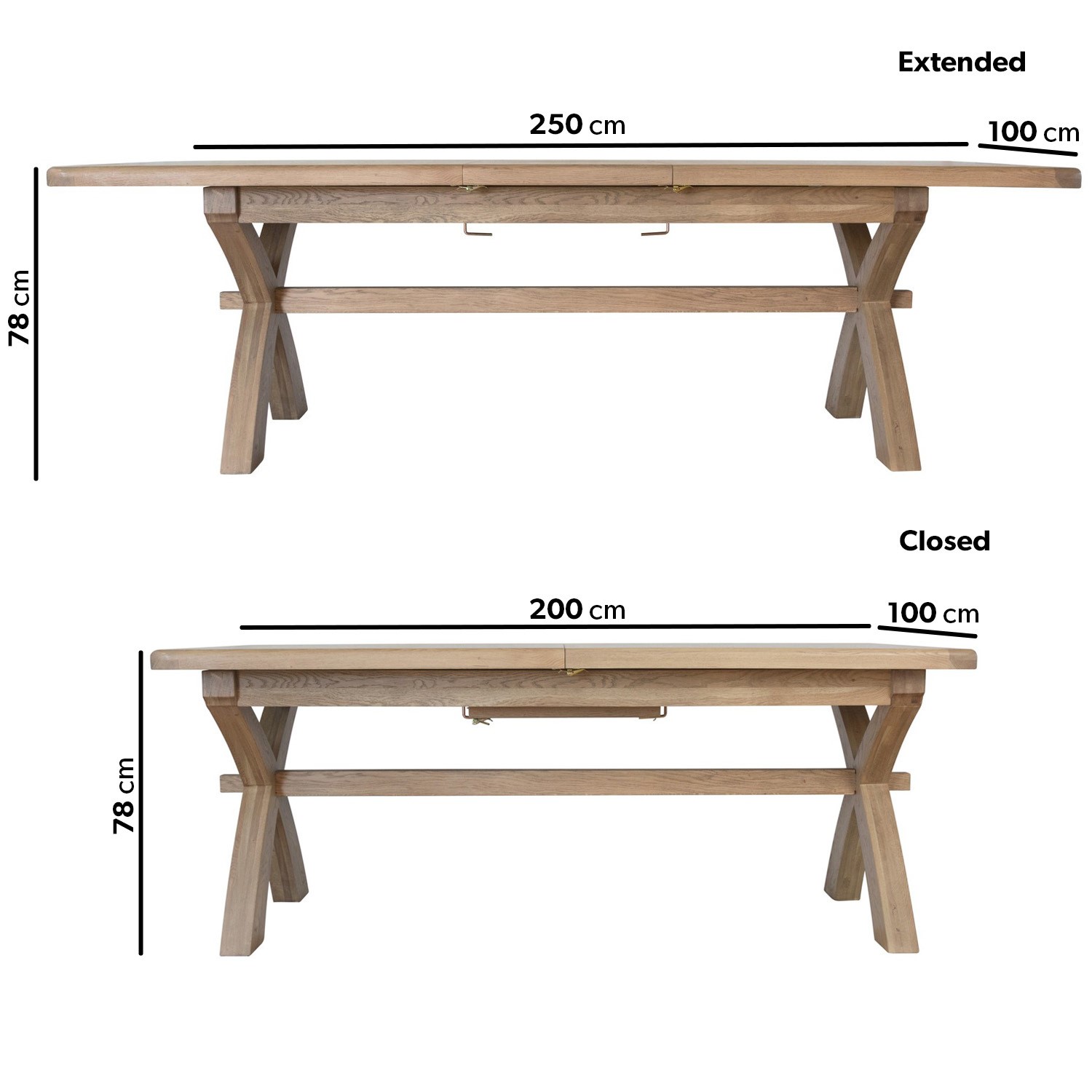 Read more about Extendable oak refectory table seats 10 wickerman