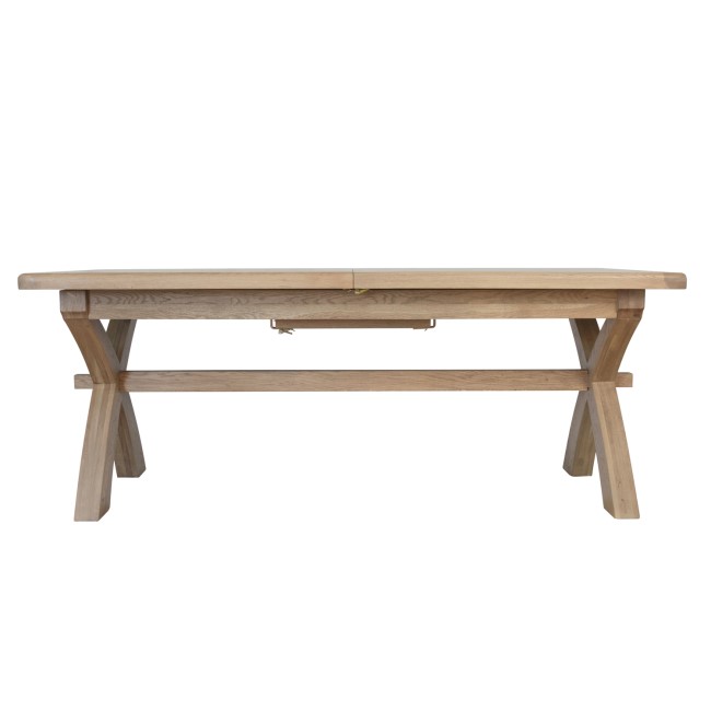 Extendable Oak Refectory Farmhouse Dining Table - Seats 10 - Wickerman