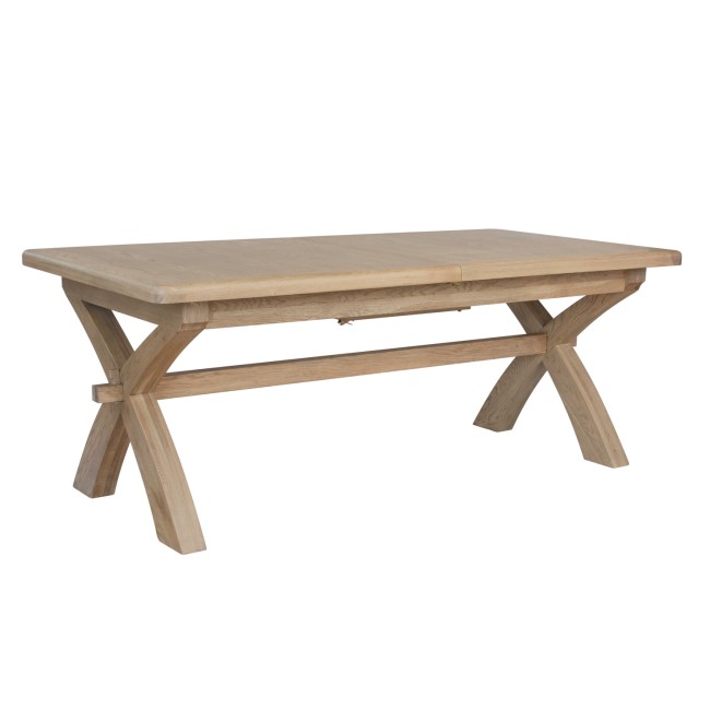 Extendable Oak Refectory Farmhouse Dining Table - Seats 10 - Wickerman