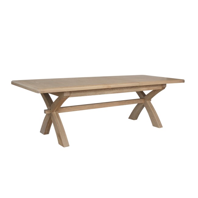 Extendable Oak Refectory Farmhouse Dining Table - Seats 10 - Wickerman