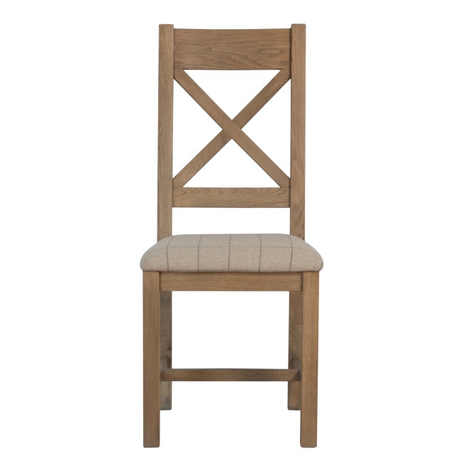 Set of 2 Oak and Cream Dining Chairs - Pegasus