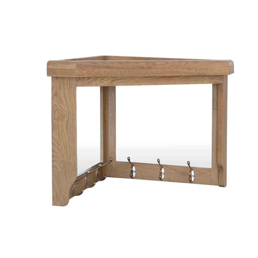 Corner Coat Rack with Mirror