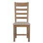 Pair of Smoked Oak Dining Chairs with Cream Seat & Slatted Back