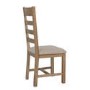 Pair of Smoked Oak Dining Chairs with Cream Seat & Slatted Back
