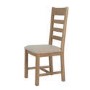 Pair of Smoked Oak Dining Chairs with Cream Seat & Slatted Back