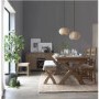 Pair of Smoked Oak Dining Chairs with Cream Seat & Slatted Back