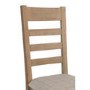 Pair of Smoked Oak Dining Chairs with Cream Seat & Slatted Back