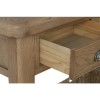 Smoked Oak Console Table with Wicker Baskets
