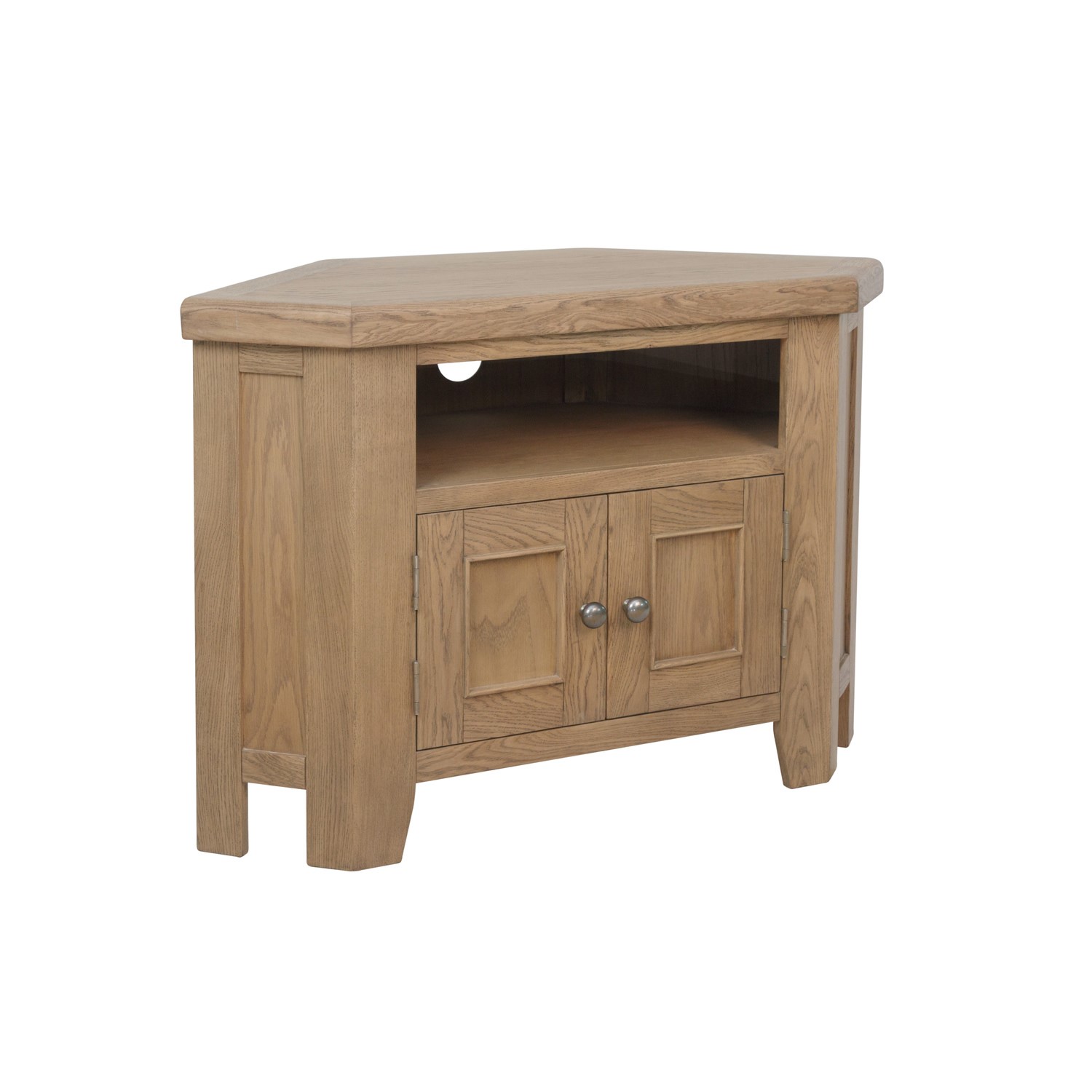 Photo of Solid oak corner tv stand with storage - pegasus