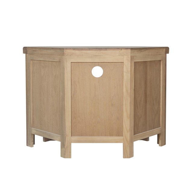 Solid Oak Corner TV Stand with Storage - Pegasus