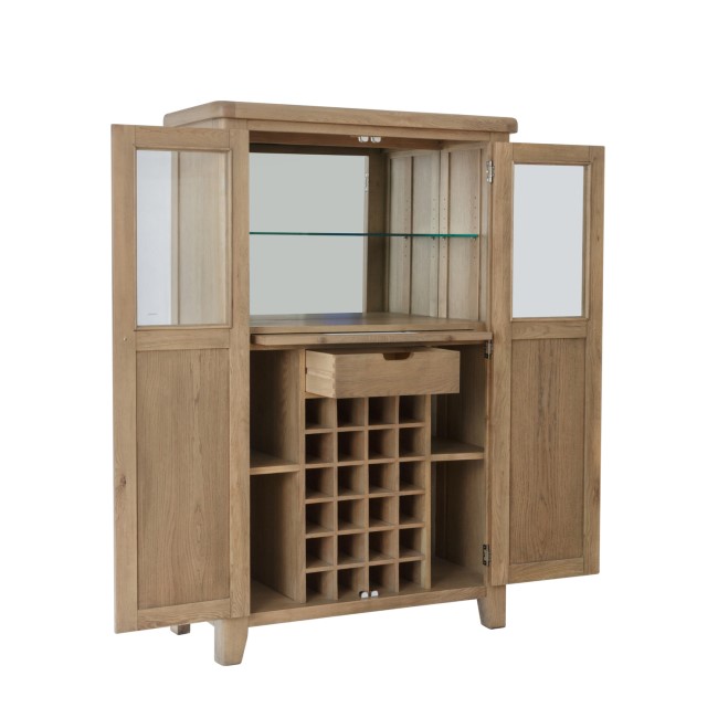 Smoked Oak Drinks Cabinet