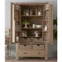 Smoked Oak Kitchen Larder with Wicker Baskets