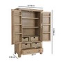 Smoked Oak Kitchen Larder with Wicker Baskets
