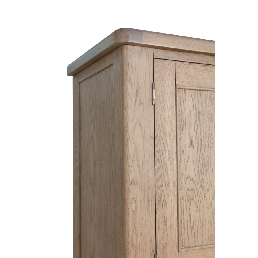 Smoked Oak Kitchen Larder with Wicker Baskets