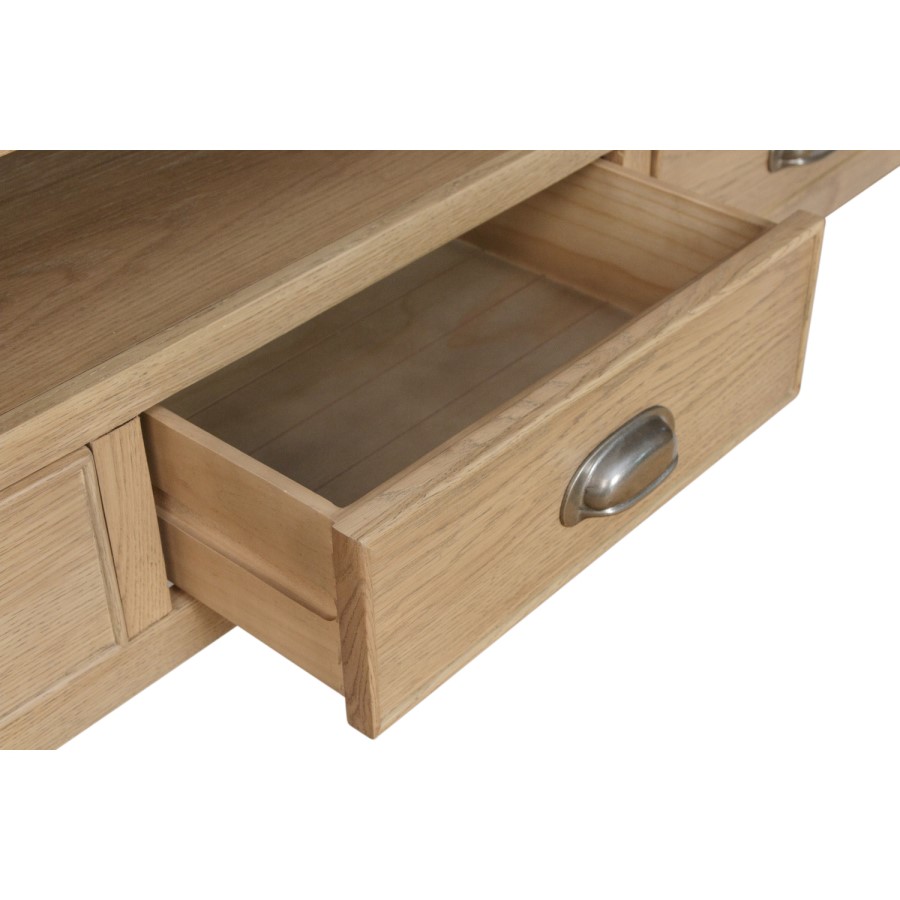 Large Smoked Oak TV Stand with Storage