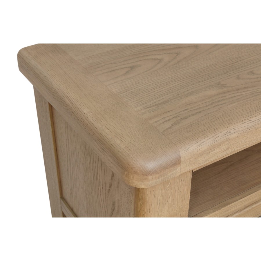 Large Smoked Oak TV Stand with Storage