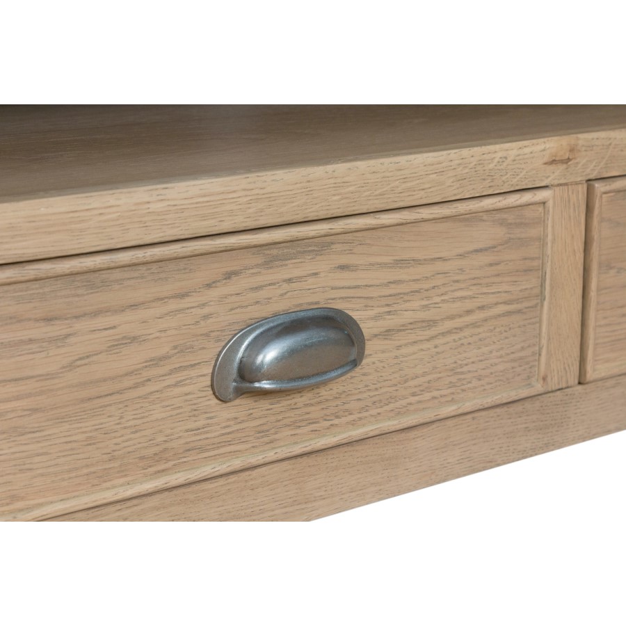 Large Smoked Oak TV Stand with Storage