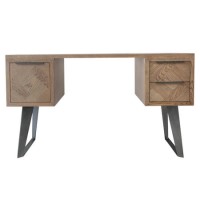 Brown Chevron Desk with Metal Legs 