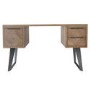 Brown Chevron Desk with Metal Legs 