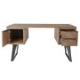 Brown Chevron Desk with Metal Legs 