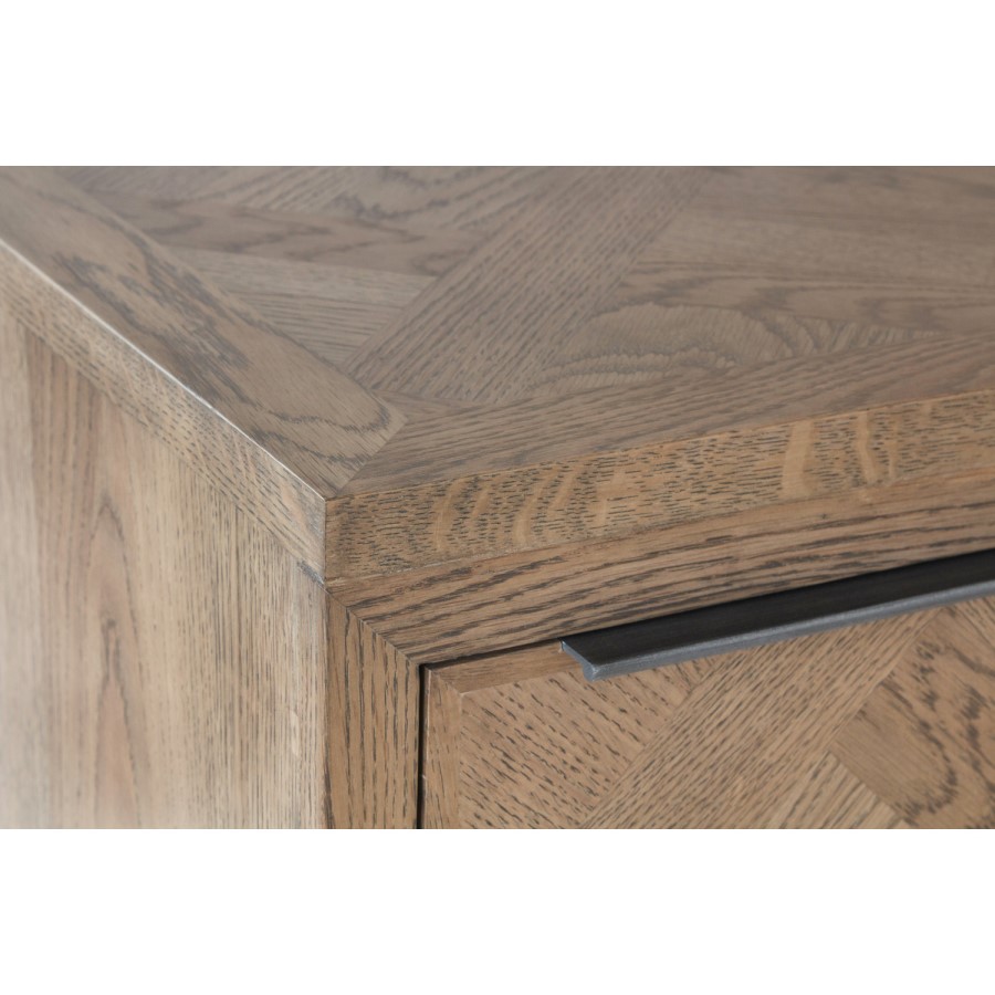 Brown Chevron Desk with Metal Legs 