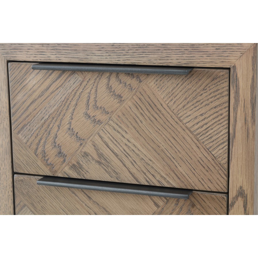 Brown Chevron Desk with Metal Legs 
