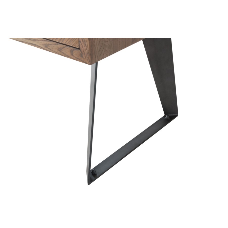 Brown Chevron Desk with Metal Legs 