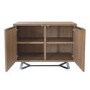 Chevron Aged Oak Sideboard with Metal Legs