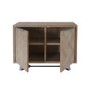 Chevron Aged Oak Sideboard with Metal Legs