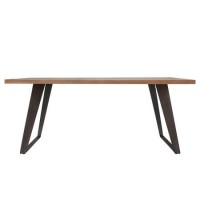 Brown Chevron Dining Table 180cm - Seats 8
