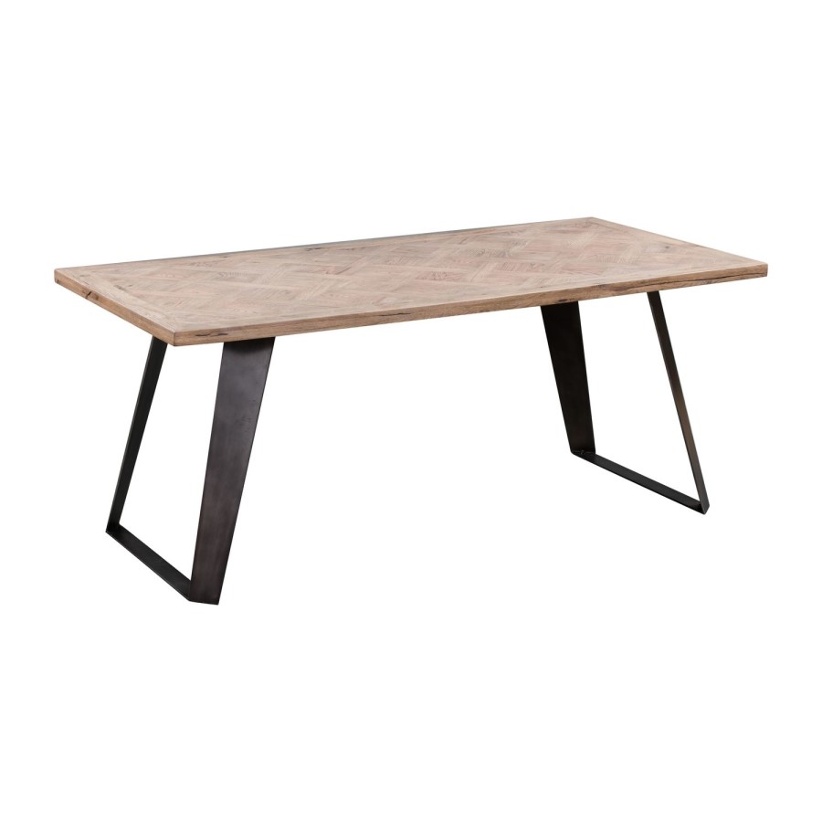 Brown Chervon Dining Table 220cm - Seats 10