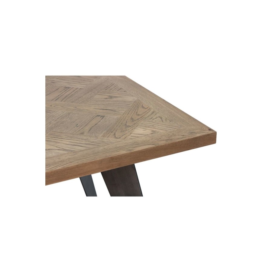 Brown Chervon Dining Table 220cm - Seats 10