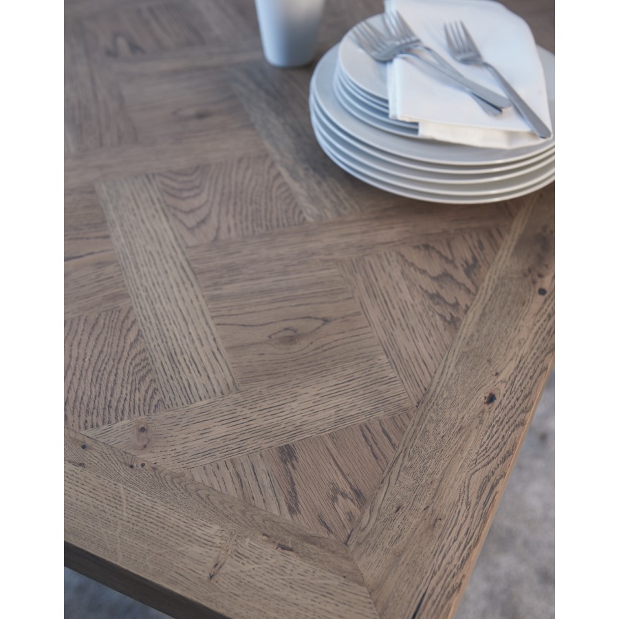 Brown Chervon Dining Table 220cm - Seats 10