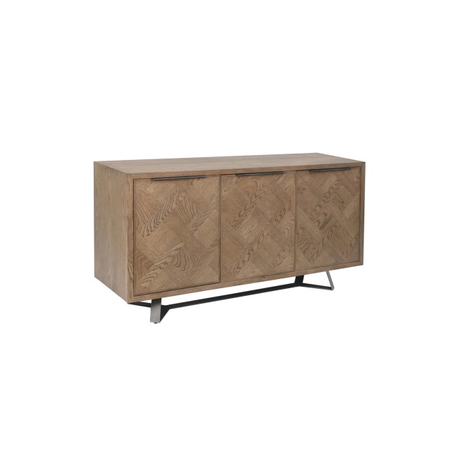 Chevron Aged Oak 3 Door Sideboard