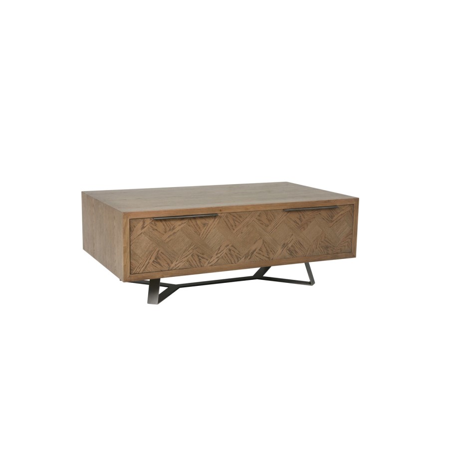 Large Brown Chevron Coffee Table 