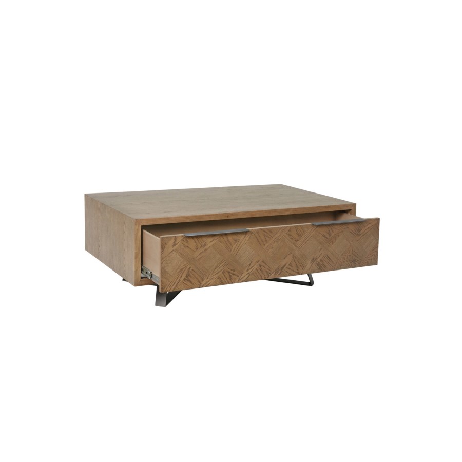 Large Brown Chevron Coffee Table 