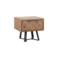 Brown Chevron Side Table