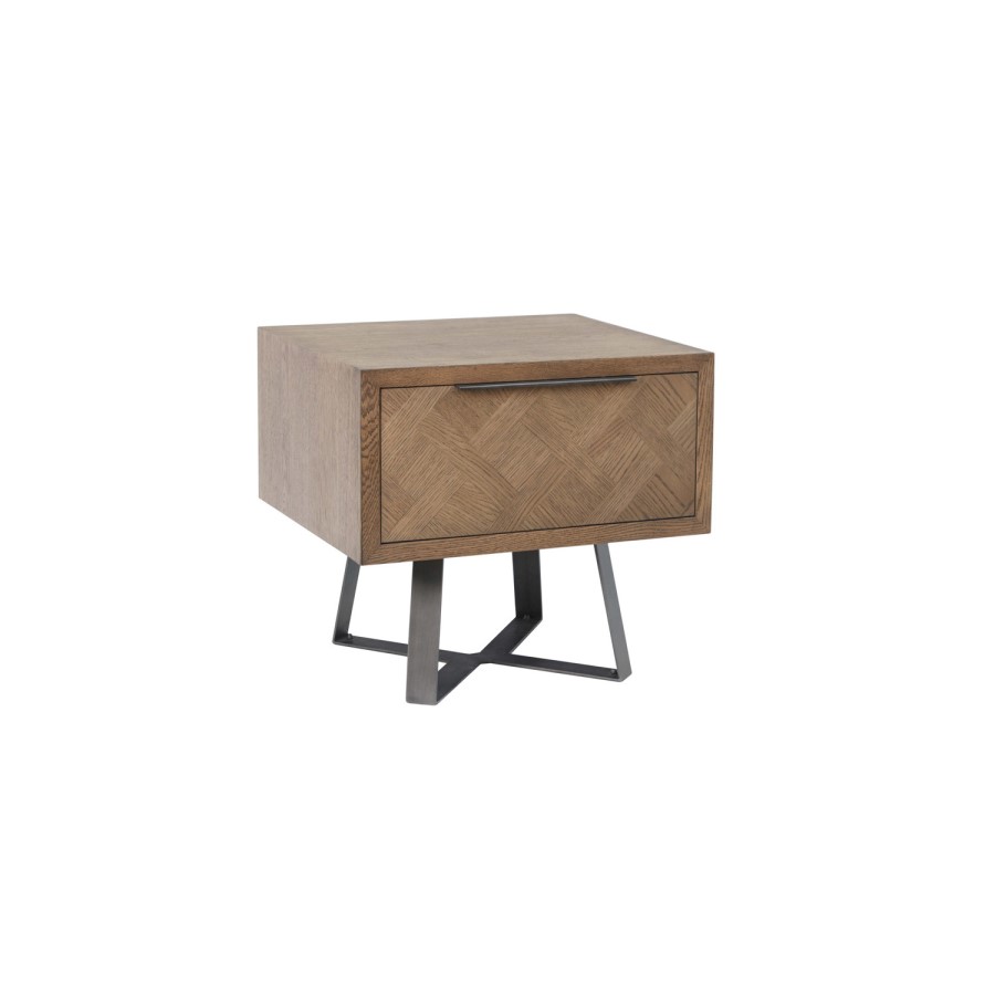 Brown Chevron Side Table